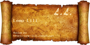Lemp Lili névjegykártya
